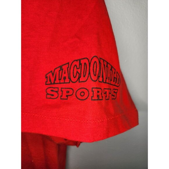 Vintage T-Shirt Single Stitch Red 1994 Curling Ontario Size Large Made In Canada - Picture 4 of 5